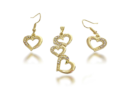 Gold Plated | CZ Studded Pendant Sets